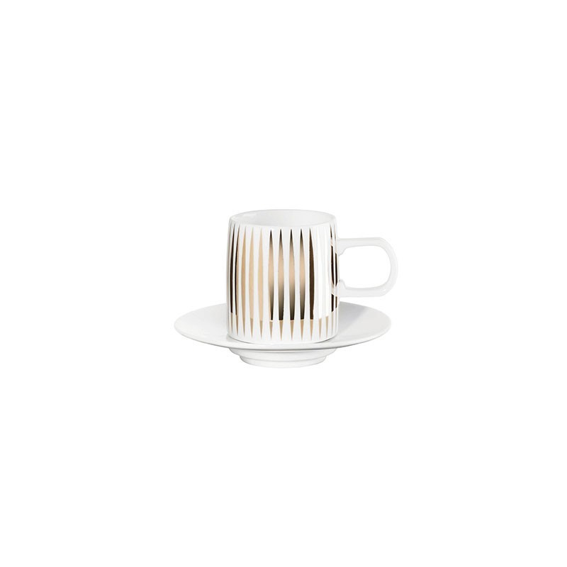 Espresso Cup with Saucer - Muga Stripes
