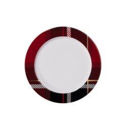 Plate with Rim Red - Tartan