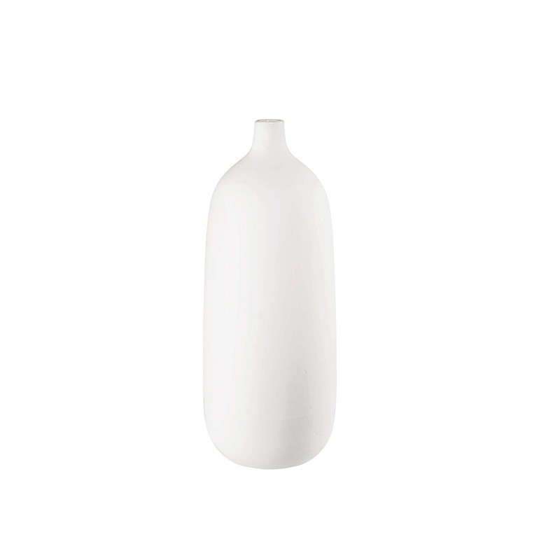 vase, white *d. 6 cm, h. 15 cm, stonewar