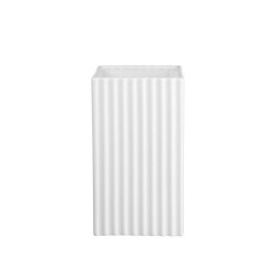 Vase 21Cm with Grooves White - Quadro
