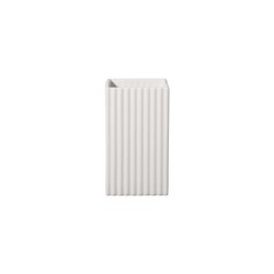 Vase 11,5cm with Grooves White - Quadro