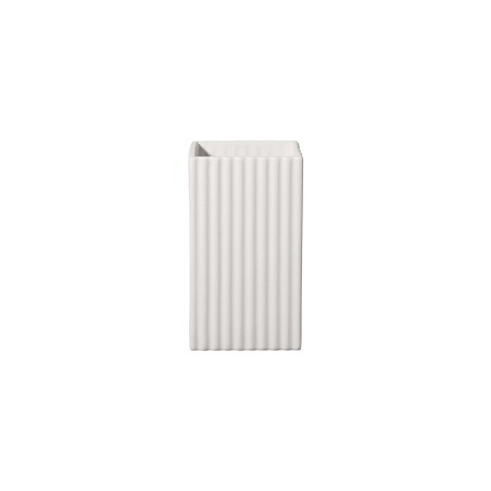 Vase 11,5cm with Grooves White - Quadro
