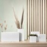 Vase 11,5cm with Grooves White - Quadro