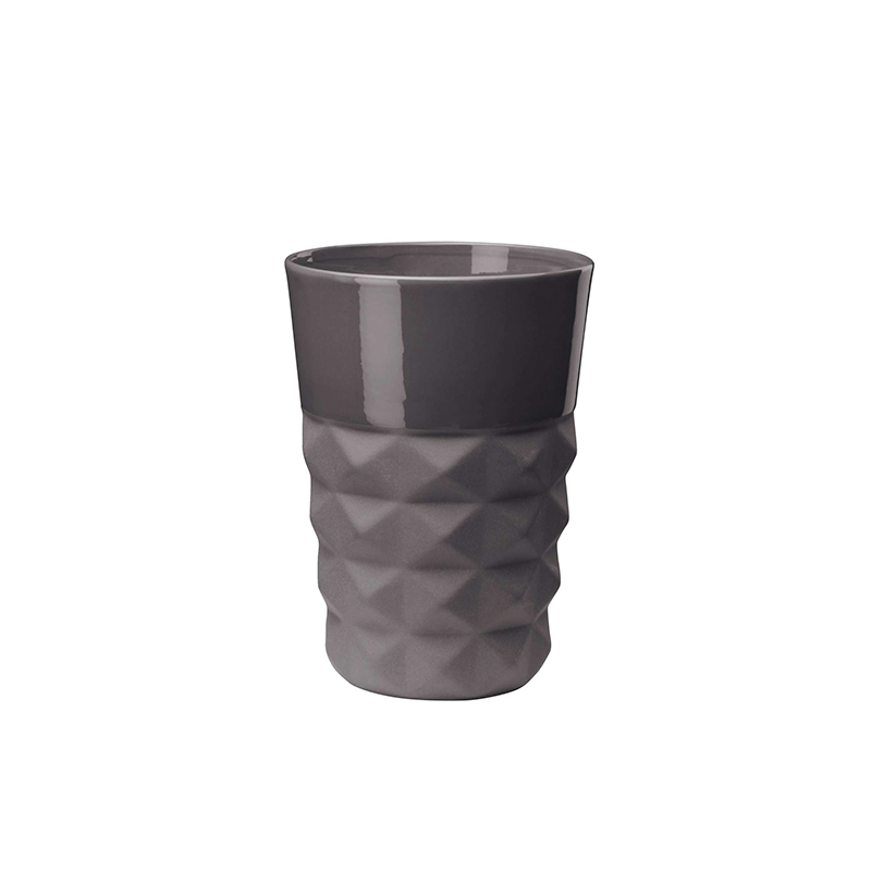 JARRA FACETTE ALT. 18 CM, BASALTO