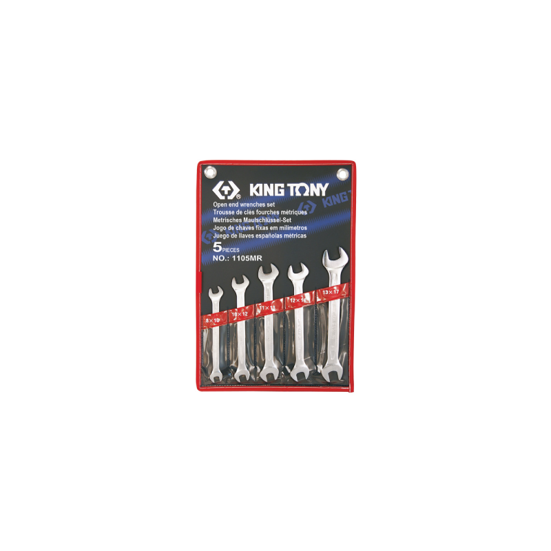 KING TONY 5 Pieces Flat Spanner Set