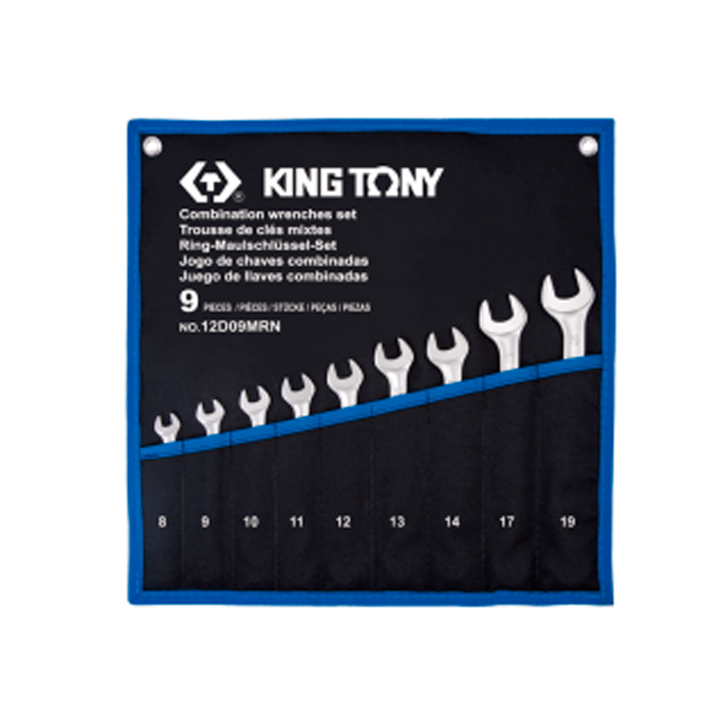 KING TONY Spanner Set, 8-19 MM, Tetoron Case, 9 PARTS KING TONY Spanner Set, 8-19 MM, Tetoron Case, 9 PARTS