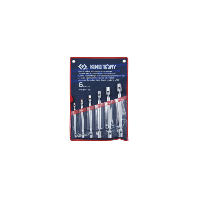 KING TONY Double Swivel End Socket Wrench Set 6 Pieces KING TONY Double Swivel End Socket Wrench Set 6 Pieces