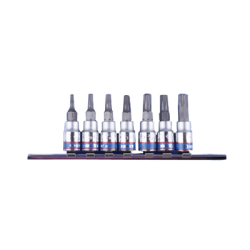 Juego de Llaves de Vaso TORX® Interno 1/4' en Regleta de Clips 7 (un.) KING TONY