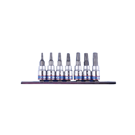 Juego de Llaves de Vaso TORX® Interno 1/4' en Regleta de Clips 7 (un.) KING TONY