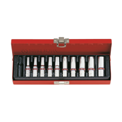 Caja de Vasos Largos en Pulgadas 1/4' 10 (un.) 2510SR KING TONY