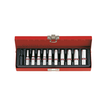 Caja de Vasos Largos en Pulgadas 1/4' 10 (un.) 2510SR KING TONY