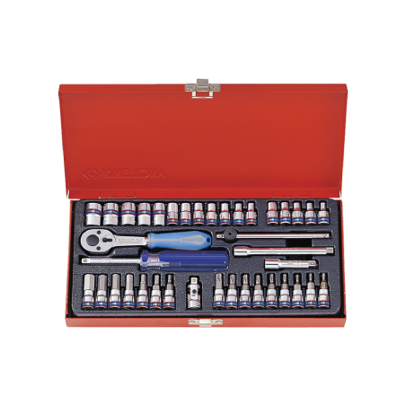 KING TONY 1/4' Socket Set Metric Size 39 (un.) 2539MR