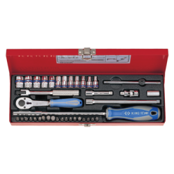 KING TONY 1/4' Socket Set Metric Size 39 (un.) 2540MR