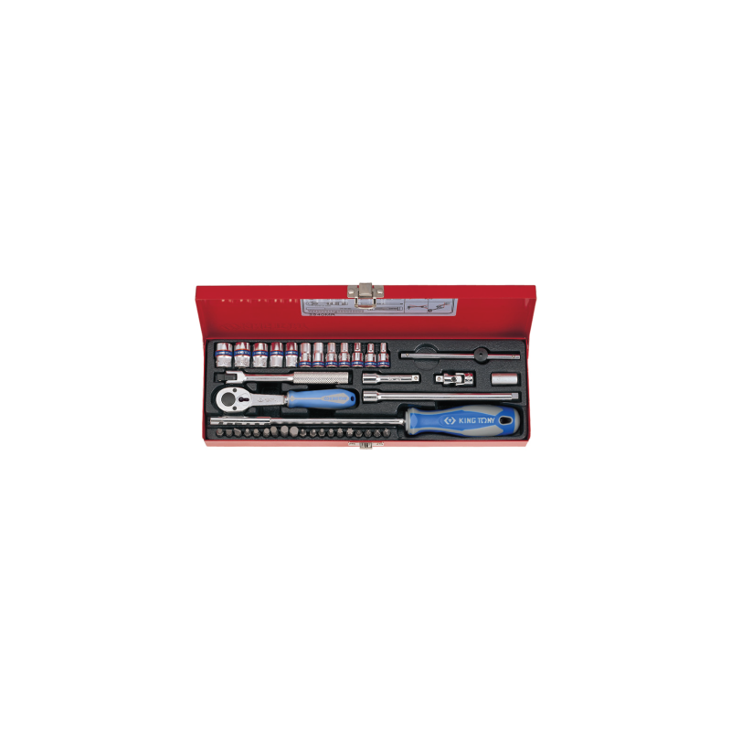 KING TONY 1/4' Socket Set Metric Size 39 (un.) 2540MR