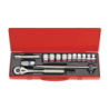 14PC 1/2" SOCKET SET SAE 12PT CHROME