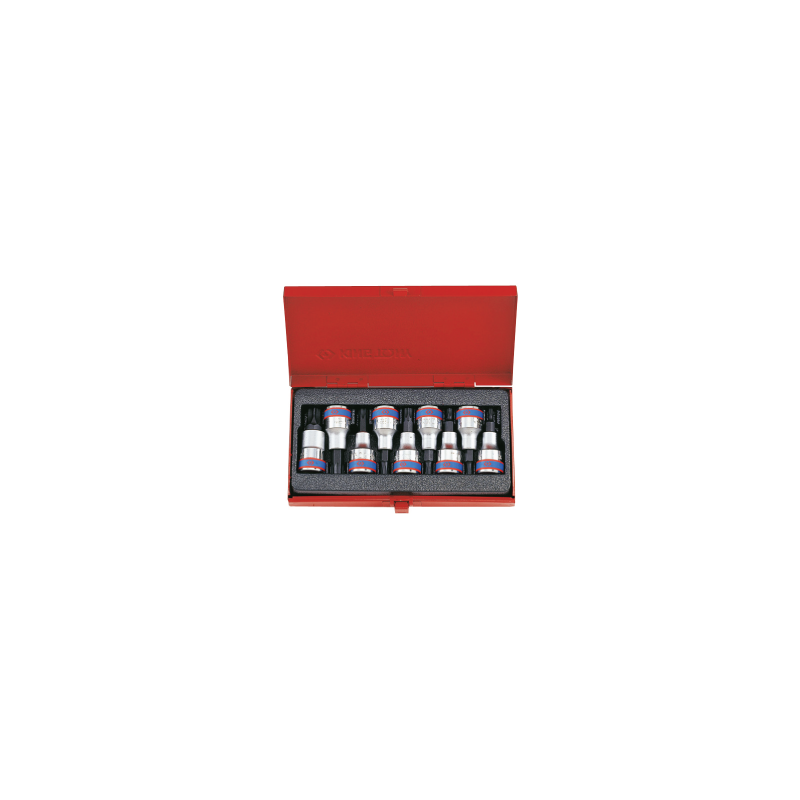 Juego de Llaves de Caja com Punta Estrela 1/2” DR. External TORX® 9 Piezas KING TONY Juego de Llaves de Caja com Punta Estrela 1/2” DR. External TORX® 9 Piezas KING TONY