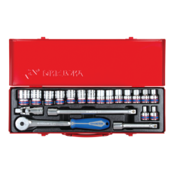 20PC 1/2" SOCKET SET METRIC 12PT CHROME