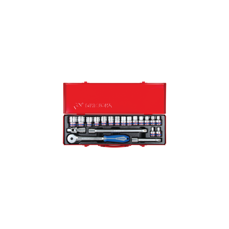 20PC 1/2" SOCKET SET METRIC 12PT CHROME 20PC 1/2" SOCKET SET METRIC 12PT CHROME