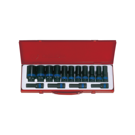 KING TONY 1/2” Impact Socket Set Internal Hexagon Metric Size 15 (un.) 4415MP03