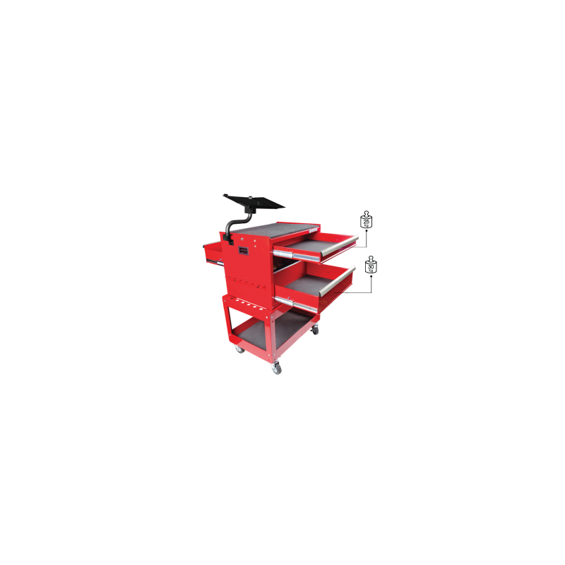 KING TONY Tool Trolley with 3 Drawers