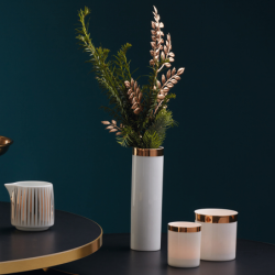 Vase with Golden Rim 20cm - Xmas