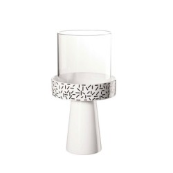 Porta-Vela Traços ø11,8cm Branco/Preto - New Memphis