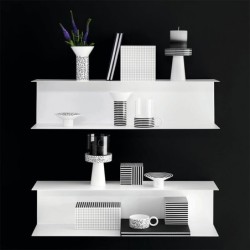 Porta-Vela Traços ø11,8cm Branco/Preto - New Memphis