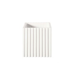 Planter with Grooves 10Cm - Quadro White
