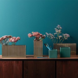 Planter with Grooves 10Cm - Quadro Petrol