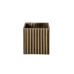 Planter with Grooves 10Cm - Quadro Gold