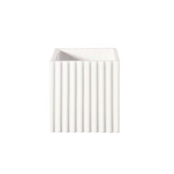 Planter with Grooves 12Cm - Quadro White