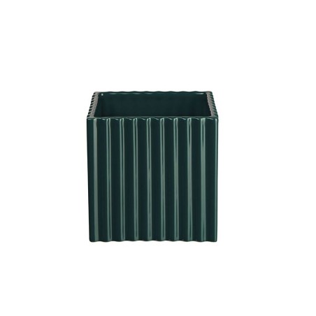 Planter with Grooves 12Cm - Quadro Petrol