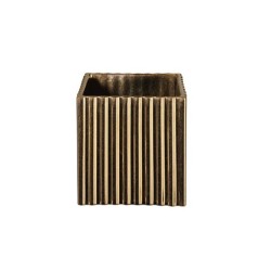 Planter with Grooves 12Cm - Quadro Gold