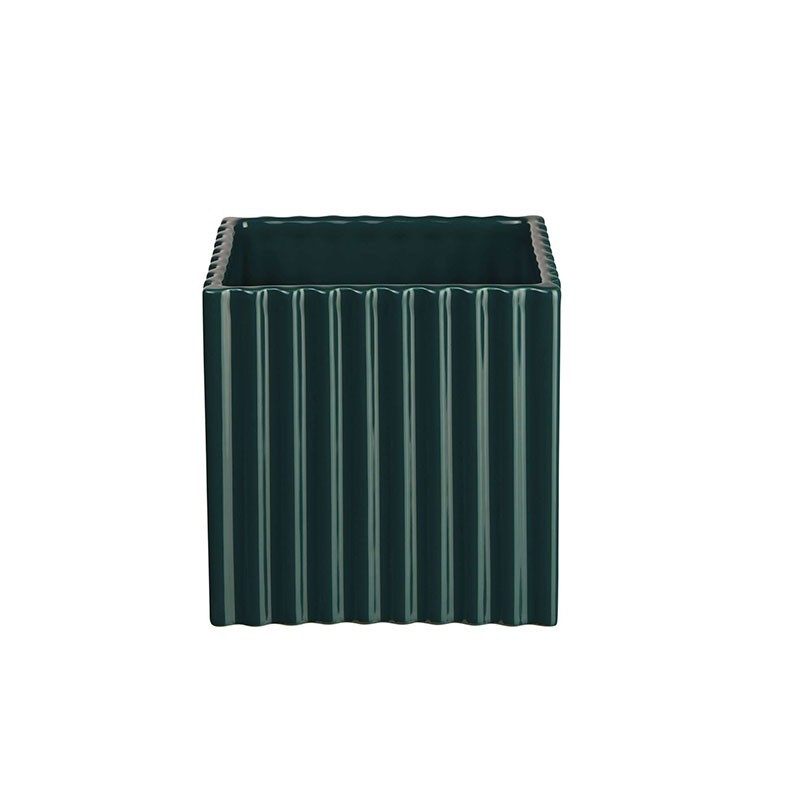 Planter with Grooves 15Cm - Quadro Petrol