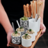 set of 4 mini snack bowl, porcelai d. 6