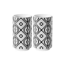 set of 2 snack tumbler, black/whit d. 6