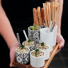 set of 2 snack tumbler, black/whit d. 6