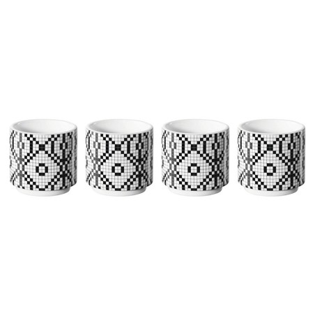 set of 4 mini snck bowl  black/ wh d. 6