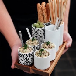 set of 4 mini snck bowl  black/ wh d. 6