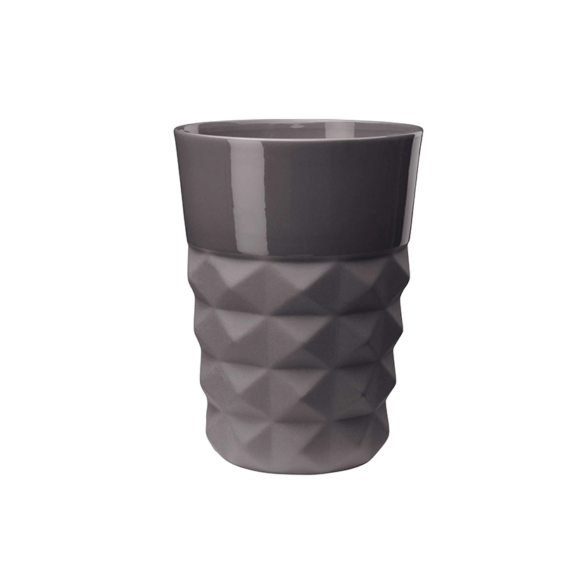 JARRA FACETTE ALT. 22 CM, BASALTO