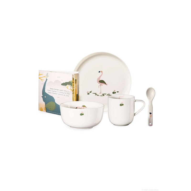 Set of 5 Pcs Tableware Fiona Flamingo - Kids