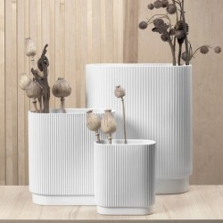 Florero 34,5cm Oval Blanco – Artdeco