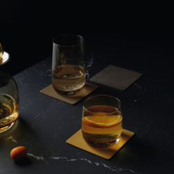 Set of 4 Coasters 10x10cm Cork - Soft Leather
