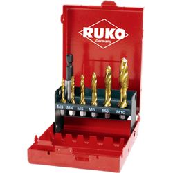 Juegos De Machos De Roscar Para Máquinas Combinados “Larga” HSS-TiN RUKO