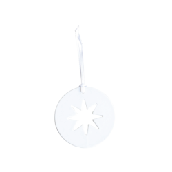 Ornamento de Natal Redondo com Estrela - Xmas