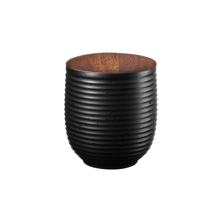 Tea Jar Black With Wooden Lid 200ml - Japandi