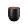 Tea Jar Black With Wooden Lid 200ml - Japandi