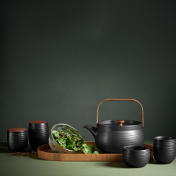 Tea Jar Black With Wooden Lid 200ml - Japandi