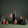 Tea Jar Black With Wooden Lid 200ml - Japandi