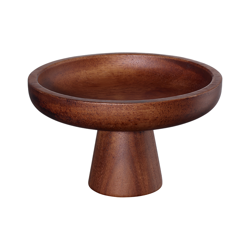 Prato em Madeira com Pé ᴓ21cm Acácia - Wood